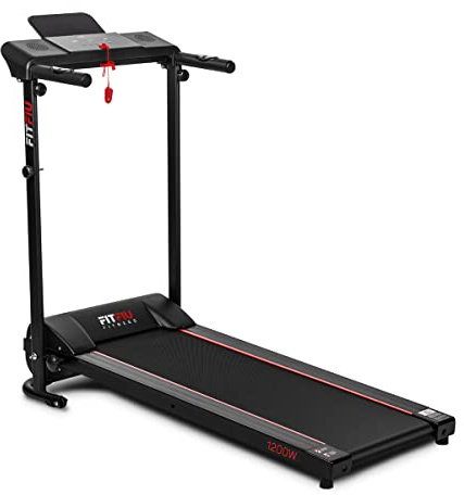 FITFIU Fitness MC-120C - Cinta de Correr Plegable de Velocidad Ajustable hasta 10km/h, Superficie Carrera 36x100cm, 1200w, con pulsómetro y Pantalla LCD (Reacondicionado)