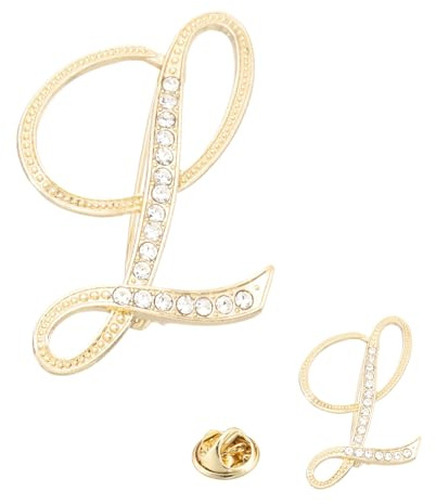 PATIKIL Brief Brosche Pins, Größen Buchstaben Strass Perle Broschen Set Metall Kristall Alphabet A-Z Reversnadel für Damen Schmuck Geschenk Anzug Kleidung Hut Kleid Mantel