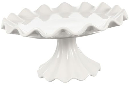 OUNONA Vaisselle En Céramique Assiette De Présentation De Fruits De Dessert Support à Dessert Sur Pied Socle Pour Plateau De Table Présentoir à Gâteaux En Porcelaine Porte-gâteau Blanche