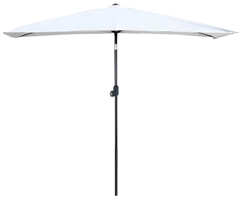 GUOGLZ Ombrellone Mezzaluna A Parete Muro Ombrellone A Mezza Ombrellone Da Balcone Ombrellone Da Giardino(White)