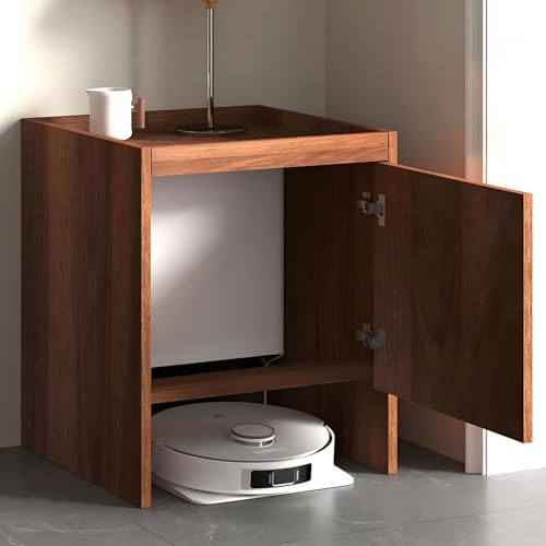 Valdoza Mueble Oculto para Robot Aspirador de Madera Maciza, Organizador para Robot de Limpieza, Fácil Cambio de Agua, Salón, Dormitorio, Cocina(Brown)