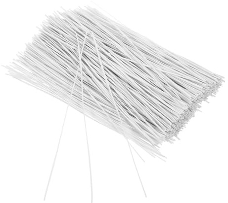 BESTOYARD Fascette Stringicavo in Filo di Ferro Plastificato 15 Cm Set da 500 Pezzi, Fascette Metalliche Riutilizzabili per Giardinaggio, Cablaggio e Organizzazione Cavi, Colore Bianco,