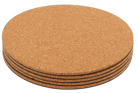 Artibetter Sottovaso per Fiori in Sughero 5 Pezzi, Tappetino Sottobicchiere per Piante da Giardino Φ200 Mm, Accessorio Ecologico per Protezione Vasi e Superfici, Facile da Pulire e Resistente