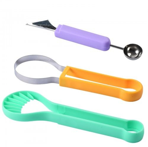 FooYee Cortador de Sandía 3 en 1 – Cuchillo Rebanador de Acero Inoxidable y Plástico, Herramienta para Cortar Fruta en Forma Creativa, Ideal para Cocina, Hogar, Fiestas y Reuniones al Aire Libre