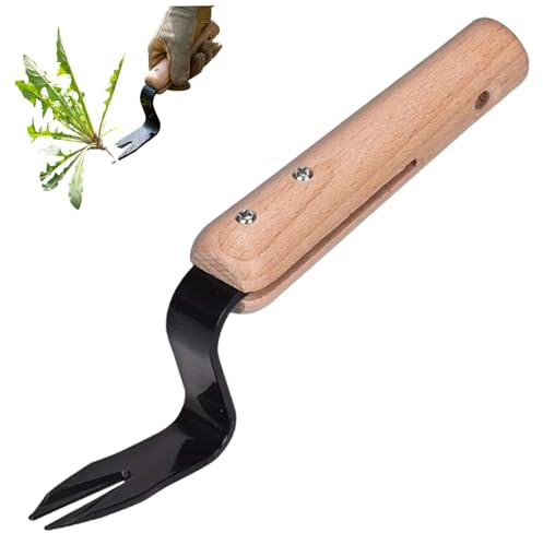 Strumento per diserbo, 3 pezzi estrattore di erbacce, strumento in acciaio con comodo manico in legno per giardino, prato e cortile, efficace rimozione delle erbacce per un facile diserbo piedi