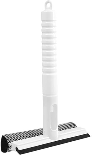 SHOWERORO Glass Cleaning Squeegee with Spray Bottle, Window and Shower Door Water Scraper, Multi-Function White Glass Wiper for Home Window and Mirror Cleaning