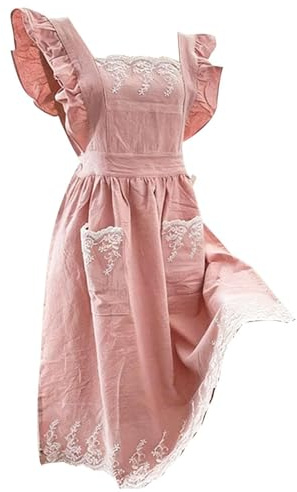 Delantales de cocina para mujeres - Vintage Traje Algodón Con Bolsillos | Delantal ajustable de espalda cruzada para hornear | Para cocina exterior jardín patio cocinar jardinería trabajo pintura parr