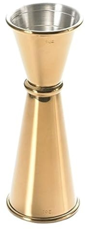 Doseur Cocktail Jigger Double en acier inoxydable for Cocktail, 1 pièce, 1oz / 2oz(Gold 1oz 2oz)