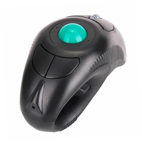 Lurrose Mouse Wireless Trackball a Pollice 2.4g USB Nero Plastico Forma a Delfino 5 Tasti 1000dpi Plug And Play per Laptop Uso Destro e Sinistro