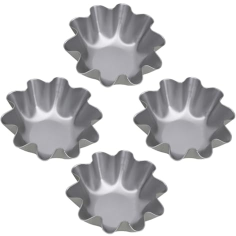 TINEASUR Stampi per Crostatine Facili da Pulire e Lisci Set 4pezzi in Lega di Alluminio per Dolci come Torte e Crostate in Ristorante o Hotel