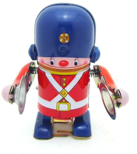 harayaa Collectible Tin Figure Vintage Robot Toy Automaton Clockwork Model Wind Up Figurine With Movable Arms And Cross Straps Suitable for collectors retro, Ms407-1
