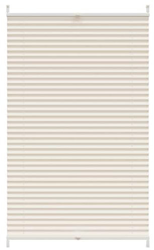 vidaXL Plissee Faltrollo Rollo Sichtschutz Jalousie Plisseerollo Klemmen 80x150cm Creme