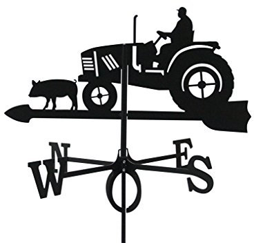 Girouette Fermier sur son Tracteur en fer forgé grand modèle
