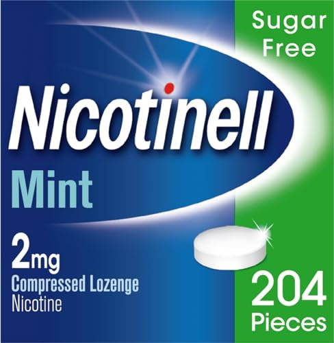 Nicotinell Mint Lozenge 2mg (204 Lozenges), Stop Smoking Aid, Sugar Free Nicotine Lozenges, Fresh Mint Flavour, 2mg Extra Strength for Heavy Smokers, Quit Smoking Aid, Mega Pack