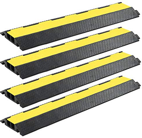 Tidyard Dossi Passacavi 4 pz 2 Canali in Gomma 101,5 x 24,5 x 4,7 cm, Proteggere Fili, Cavi, Tubi o Condotti