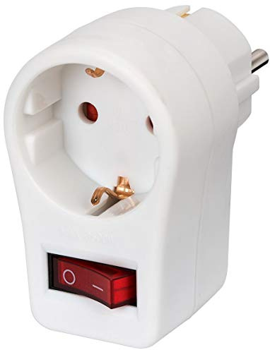 6er Packung Brennenstuhl Adapterstecker Schutzkontakt mit Schalter, 1508070