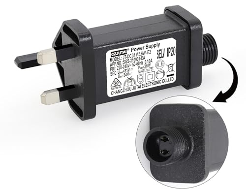 String Lights Indoor-Outdoor Power Adapter for CZJUTAI JT-DC31V3.6W /1.35W-E3-IP20 Christmas Lighting (Fully Compatible also to 32V and 29V Lights) [U536]