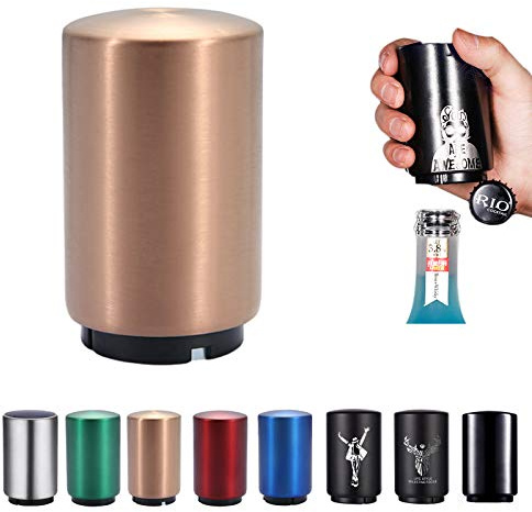 Suoxu Ouvre-bouteille magnétique automatique en acier inoxydable - Décapsuleur à poussoir pour bouteille de vin, bière, soda - Accessoire de cuisine