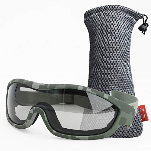 Viriber Lunettes de moto – Lunettes de protection UV – Lunettes de protection contre la poussière – Lunettes de combat militaires – Lunettes tactiques d'extérieur (lunettes camouflage)
