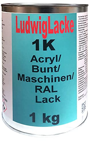LudwigLacke 1K Maschinenlack 1kg RAL 9016 Verkehrsweiss Lack glänzend