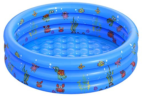 Piscine Gonflable Ronde, 100x35cm - Pataugeoire pour Enfants Intérieur et Extérieur pour Famille Jardin D'été Jouets