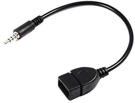 Convertisseur Câble Adaptateur 3.5mm Mâle Audio AUX Jack vers USB 2.0 Type A Femelle OTG, Longueur 20cm