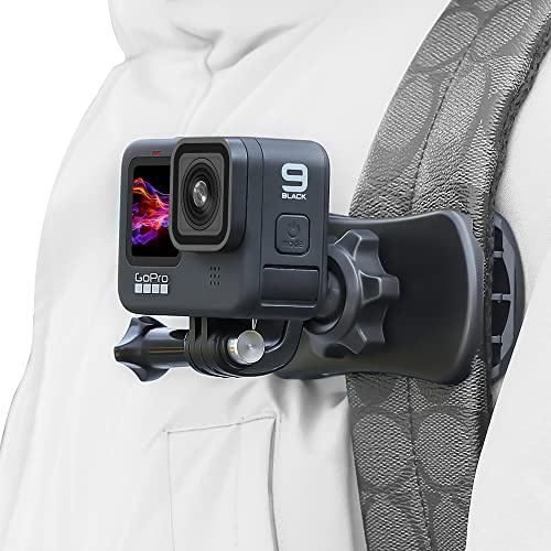 SUREWO 360° drehbare Rucksack-Halterung, Schnellclip-Halterung, kompatibel mit Hero 13,12,11,10,9, 8, 7,Fusion, DJI Osmo Action 5 Pro/4/3/2, Campark, Crosstour Action-Kameras(for Action Camera)