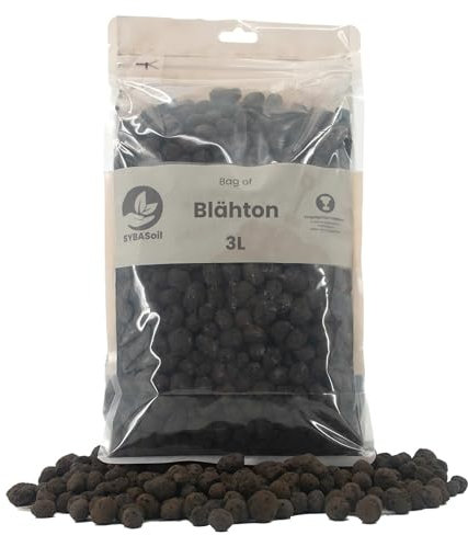 Sybotanica Blähton 3 Liter, Tonkugeln, Tongranulat, hydrokugeln 8/16 mm