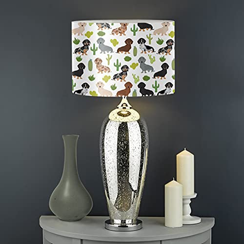 Biyejit - Lampada da tavolo decorativa a forma di bassotto con cactus, per camera da letto, soggiorno, ufficio