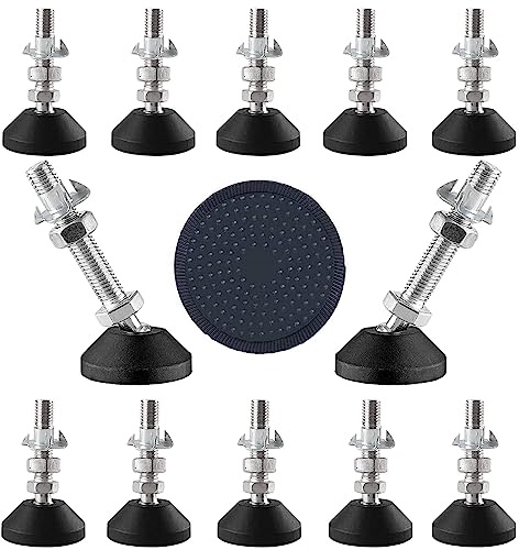 Uni-Fine 12 Stück Nivellierfüße M10*50*Ø50mm Kann 450 kg standhalten, stellfuß, stellfüße höhenverstellbar,verstellbare möbelfüße, höhenverstellbare füsse für möbel