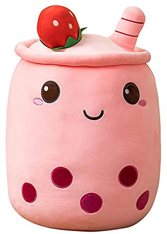 Domeilleur BoBa Plushie, Bubble Tea Plushi, 24cm Doll Plush Soft Pillow Stuffed Toy Milk Tea Cup Shaped Hugging Cushion, Gift for Girlfriend Adult Skin-friendly Comfortable Cushion Cuddle