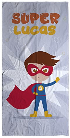 LolaPix Toalla Personalizada con Nombre. Toalla Niño. Toalla Playa. Toalla Piscina/Piscina. Algodón y Microfibra. Regalos Originales. Varios Tamaños. Dino Cocodrilo Infantil. Super NIÑO
