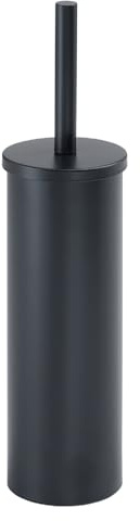 Gedy Tonga Escobillero baño, Escobilla baño, Negro Mate, Acero Inoxidable, 9,1 x 9,1 x 37,7