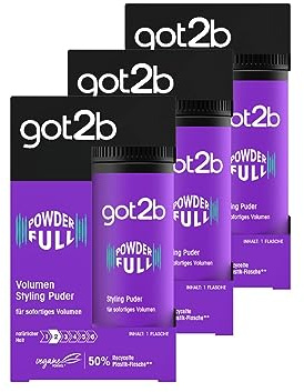 got2b Styling Puder Powderfull (10 g), Haarpuder verleiht sofortiges Volumen direkt am Ansatz, Volumenpuder mit leichter Formel für natürlich aussehenden Halt, 3x 10 g