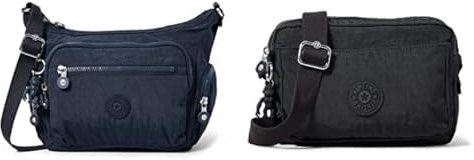 Kipling Damen Gabbie S Borsa a Tracolla, Blau (Blue Blue 2), Einheitsgröße Damen Abanu M Tasche, Black Schwarz, 24x17x9 cm (B x H T) EU