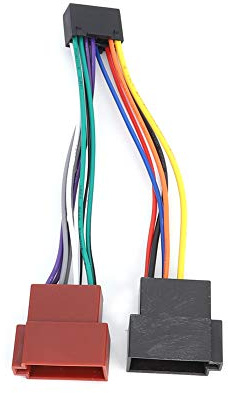 Honiwu Autoradio Kabelbaum Adapter, 16-poliger Anschluss auf 8-poliger Stecker Kabel, 16 Pin ISO Radio Adapter Kabel Stecker, kompatibel mit Kenwood JVC