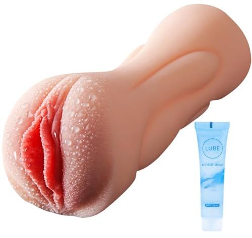 Realistischer Masturbator Taschenmuschi Silikon Masturbieren Sex Spielzeug mit 5D Klitoris Doppelkanal Masturbator Groß für Mann 3 in 1 Anal Erotik Sexspielzeug für die Männer
