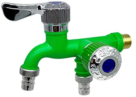 Robinets HUIOP Robinets de contrôle double sorties doubles Robinet d'eau Connecteur d'interface universelle Robinets d'évier Maison Salle de bain Tuyau Accessoire d'arrosage Fournitures d'arrosage de