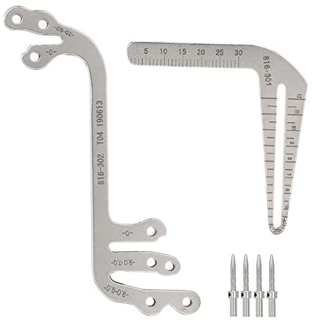 Bestvisse Righello di localizzazione degli impianti dentali Righello di misurazione dei denti righello pinza righello professionale per localizzatore di guida per impianti ospedalieri