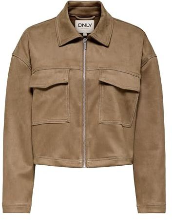 ONLY Onlstina Life Cc PNT Veste en daim synthétique pour femme, Cocoa crème, M