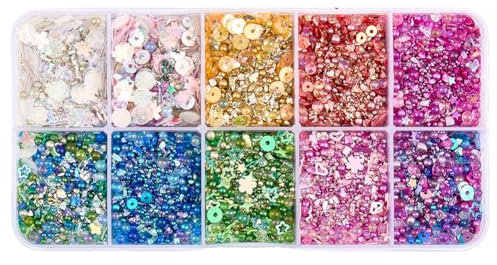 OLYCRAFT 10 Set 10 Farben Mini Glasperlen 1~3.5mm UV Harz Blasenperlen Mikro Blasenperlen Ohne Loch Schillernde Wassertropfen Blasenperlen Bunte Kleine Perlen Für Harzfüller Schmuckherstellung