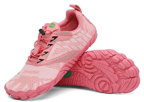 SAGUARO Barefoot Zapatillas de Trail Hombre Mujer Zapatos de Deporte Transpirable Antideslizante Calzado Minimalistas Tono Rosa 41 EU