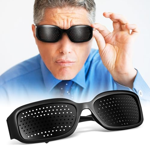 LIFKOME Kurzsichtige Brille Herren mit Schwarzer Lochbrille zur Verbesserung der Sehkraft Ergonomischespc Material und Full Frame Design für Erwachsene und Kinder