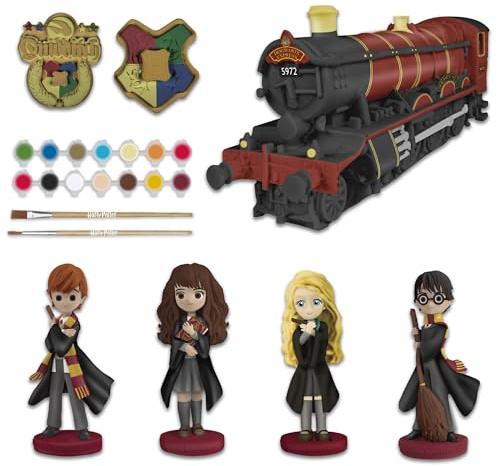 abeec Harry Potter DIY Model Paint Set | Hogwarts Express & Character Figures | 7-Piece Arts & Crafts Kit with 14 Paints, Brushes & Stickers | Magical Gift for Kids & Collectors