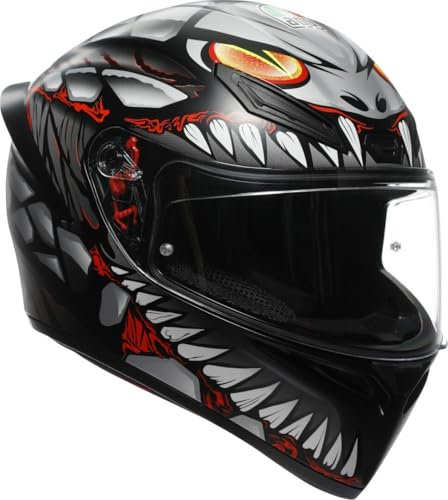 AGV K1 S Lyzard Helm, schwarz/grau/rot, M (57/58)