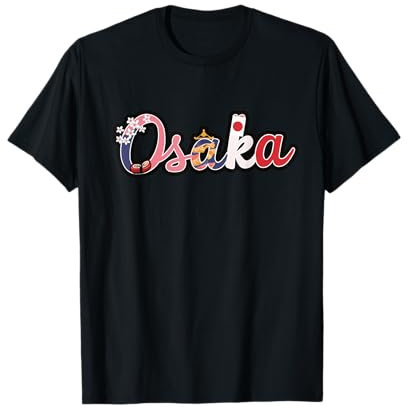 Sushi con bandera japonesa de viaje en flor de cerezo de Osaka Japón Camiseta