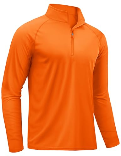 TACVASEN Herren UV-Schutz 1/4 Reißverschluss Langarm Rashguard UPF 50+ Longsleeve Sportshirts Langarmshirts