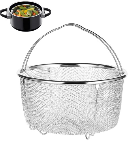 Cesta de Vapor de Malla, 20cm Cesta de Malla para Cocinar al Vapor, Colador de Acero Inoxidable, cesta de malla para vapor con Asas Plegables, Apto para lavavajillas, Para Lavar Freír Al Vapor