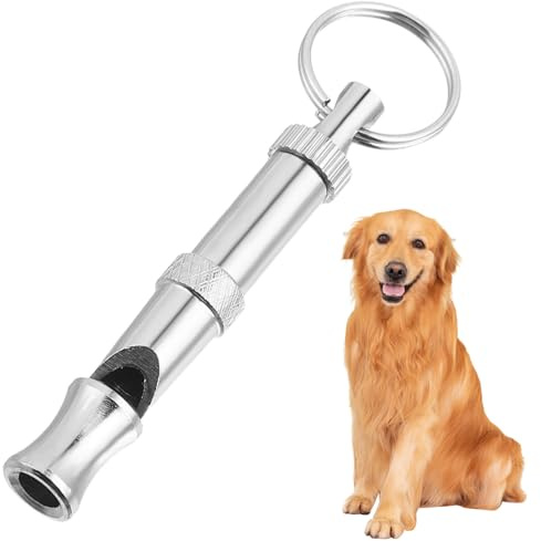 JOINPAYA Metallhundepfeife mit Einstellbarer Tonhöhe für Hundetraining Vernickeltes Messing Schlüsselring für Einfachen Transport