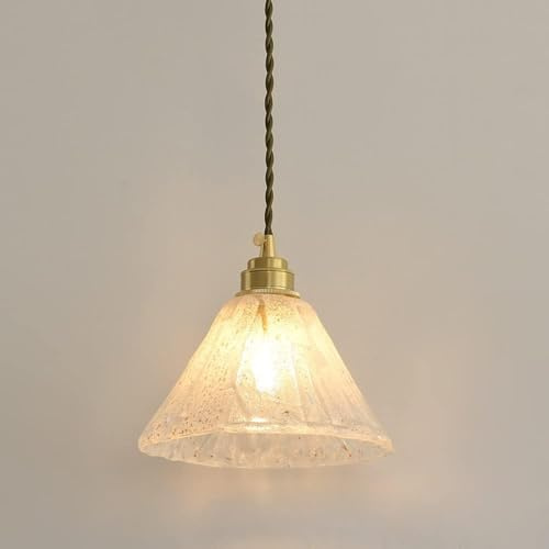 Lámpara colgante de vidrio for interior, E27, 1 luz, ajustable, for dormitorio, mesita de noche, techo, moderna, for decoración de cocina, candelabro suspendido,luminaria LED